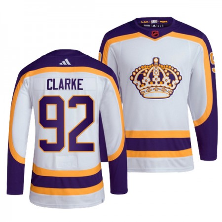 Los Angeles Kings Dresy Brandt Clarke 92 Adidas 2022-23 Bílý Reverse Retro 2.0 Authentic - Pánské